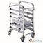 New Style stainless Steel Single Row room service trolley and Pan Trolley