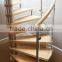 stainless steel wood used spiral stairs with glass railings