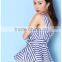 bandage sexy deep V stripe t shirt plus size clothing tops for women 2016