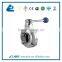 Sanitary single welding single thread butterfly valve