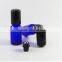 10ml perfume roller ball bottle Blue glass stainless steel bead bottle