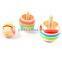 3 different size set kids wooden toy spinning top