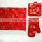 red golden thread glove set and silver glitter sunshine glitter glove set and pot holder