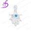 2016 zircon stone pendant jewelry opal hamsa shaped pendant with cz