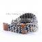 Custom Logo Mix Color Woven Braid Elastic Belt With Pin Buckle