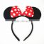 Hot Selling Cheap Plush Mickey Mouse Ears Headband For Baby Girls