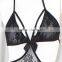 Floral Lace Strappy Cut Out Side Bodystocking Sexy Lingerie