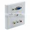 VGA, 3.5mm Audio, AV Wall Face Plate With Backside Female to Female Connector