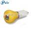 dual usb car charger with patent special design car charger for mobile phone made in China