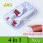 Titanium alloy needles derma roller 4 in1 skin roller with 3 seperated roller 300/720/1200pins