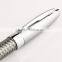 high quality advertising silver name branded woven metal pen
