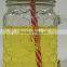380ml clear glass mason jar with handle and metal lid wholesale