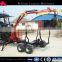 ATV towable self power log timber trailer crane 4WD drive with hdyraulic lifting