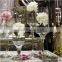 Decoration tall cylinder glass flower vase with stem for home wedding table centerpieces