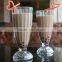 Stripe glass mug with plastic straw Drinking glass with sucker Stripe glass mug