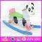 2015 Hot Sell Cartoon Panda design rocking horse,Novelty kid wooden rocking horse,Wholesale children wooden ride on toy WJY-8010