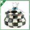 large luxury scented candle in enamel ceramic vessel with ceramic lid