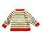 Contrast color trim baby cotton sweater cardigan