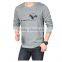 custom logo printing Casual round neck 100% cotton custom long sleeve man tshirt