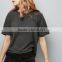 Latest model china t shirt factory blank design tshirt with lace trim hem