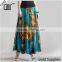 Maxi Peacock Feathers Printed Multiple Wear Long Ethnic Skirts