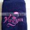 Embroidery custom logo 50*100cm dark color terry 100cotton hotel/swimming plain dyed bath towels