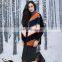 Colorful Striped Fur Blazer Female Patchwork Sheep Fur Coat Multicolor Lamb Fur Bat Overcoat