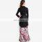 new design modern pleats print Islamic dress plus size women baju kurung