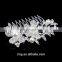 Large Pearl Filigree Hair Comb Vintage Crystal Pearl Hair Comb Silver