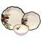 Competitive price 12pcs flower shape dinnerware plastic plates asian japanese korean dinner set with flower print