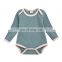 Infants & Toddler Knit Clothes Long Sleeve Spring Autumn Baby Contrast Color  Rib Cotton Romper