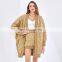 TWOTWINSTYLE Cotton Coat For Women V Neck Patchwork Bib Casual Korean Parkas Patchwork Argyle