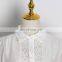TWOTWINSTYLE Chiffon Patchwork Embroidery Lapel Collar Lantern Sleeve High Waist Loose Slim Shirt Female