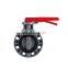 DN80 DIN EPDM Rubber Seat plastic PVC Manual Flange butterfly valve with handle