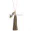 2016 Latest design beads necklace tassel real natural stone necklace