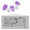 JR041-050 FLOWER SWIRL VINE DANDELION BUTTERFLY PANDA BALLET PAW GIRL Stainless Steel 6X12 cm Nail  Stamping Plate Template