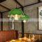 Nordic Green Lacework Pendant Light Glass Flower Hanging Lighting Fixture For Home