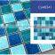 Foshan 300x300 Blue Color Glass Swimming Pool Mosaic Tile Kitchen Back Splash Bathroom Floor Tile