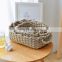 100% handmade gray cotton rope sundries basket books snacks crochet storage basket rectangle bin