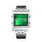 TVG TV2011 Men Digital Movement Watch Casual  Multi-function Stainless Steel Band Watch Alarm Back Light