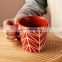 Wholesale Drinkware Set 14 Oz Dessert Cup Tazas De Navidad Handmade Leaf Tazas Ceramic Mugs For Couple Gift