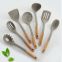 Heat Resistant Food Grade Silicone Cooking Tools Turner Spoon Ladle Skimmer Spaghetti Server Non-stick Kitchen Utensils Set