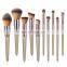 2020 new makeup brush Best selling creative fashion makeup brushes cosmetic 10pcs kabuki champagne gold makeup brush