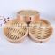 Custom Commercial Kitchen Mini Dim Sum Food Sticky Rice 3 Tier 10 Inch Big Bamboo Steamer Set