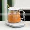 Luxury glass Coffee mug warmer coffee warmer constant temperature thermal 55 degree coffee mug set