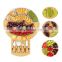 Bamboo Round Charcuterie Boards Cheese Board and Knife Set Meat Platter with 4 knives Cheese Cutting Board Set