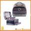 Custom brown round leather jewelry display case,faux leather jewelry storage box
