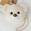 014Cute Plush Bear Head Bag Girls' One Shoulder Oblique Straddle Bag School Backpack Soft and Warm Girls' Bag Artificial Rabbit Hair Bag