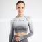 New Hot Custom Logo Long Sleeve Crop Top For Woman Butt Gradient Seamless Fitness Yoga Wear