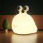 3500K warm white Slug silicon touch control & Timer setting rechargeable USB Animal night light for baby gift ,childhood toys